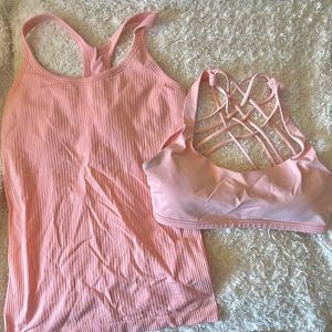 Lululemon ebb to street tank and bra bundle size 6